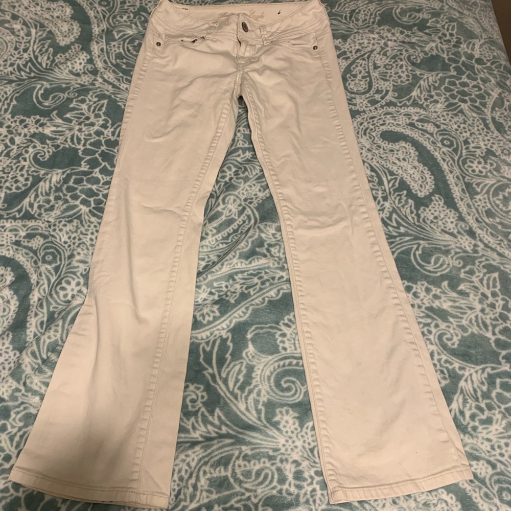 White boot cut jeans
